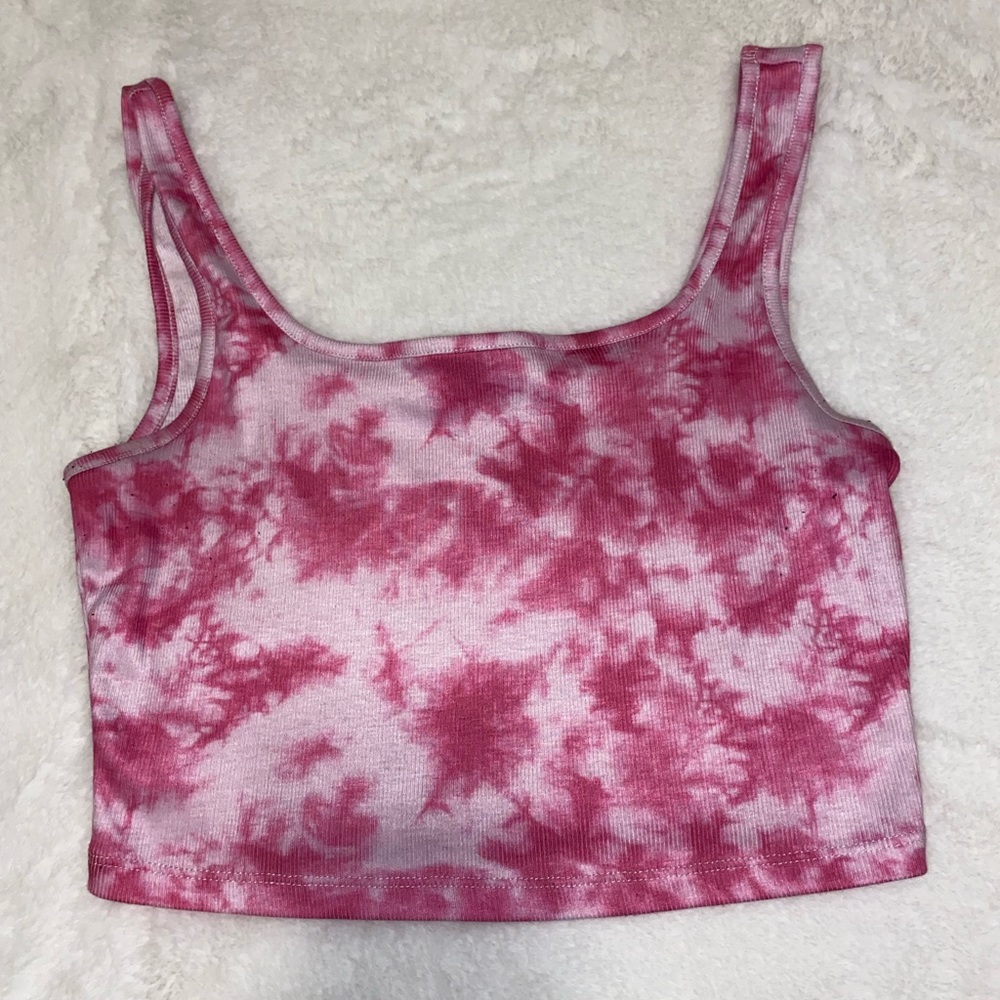 SHEIN pink tie dye cropped tank! Size M - Picture 2 of 3